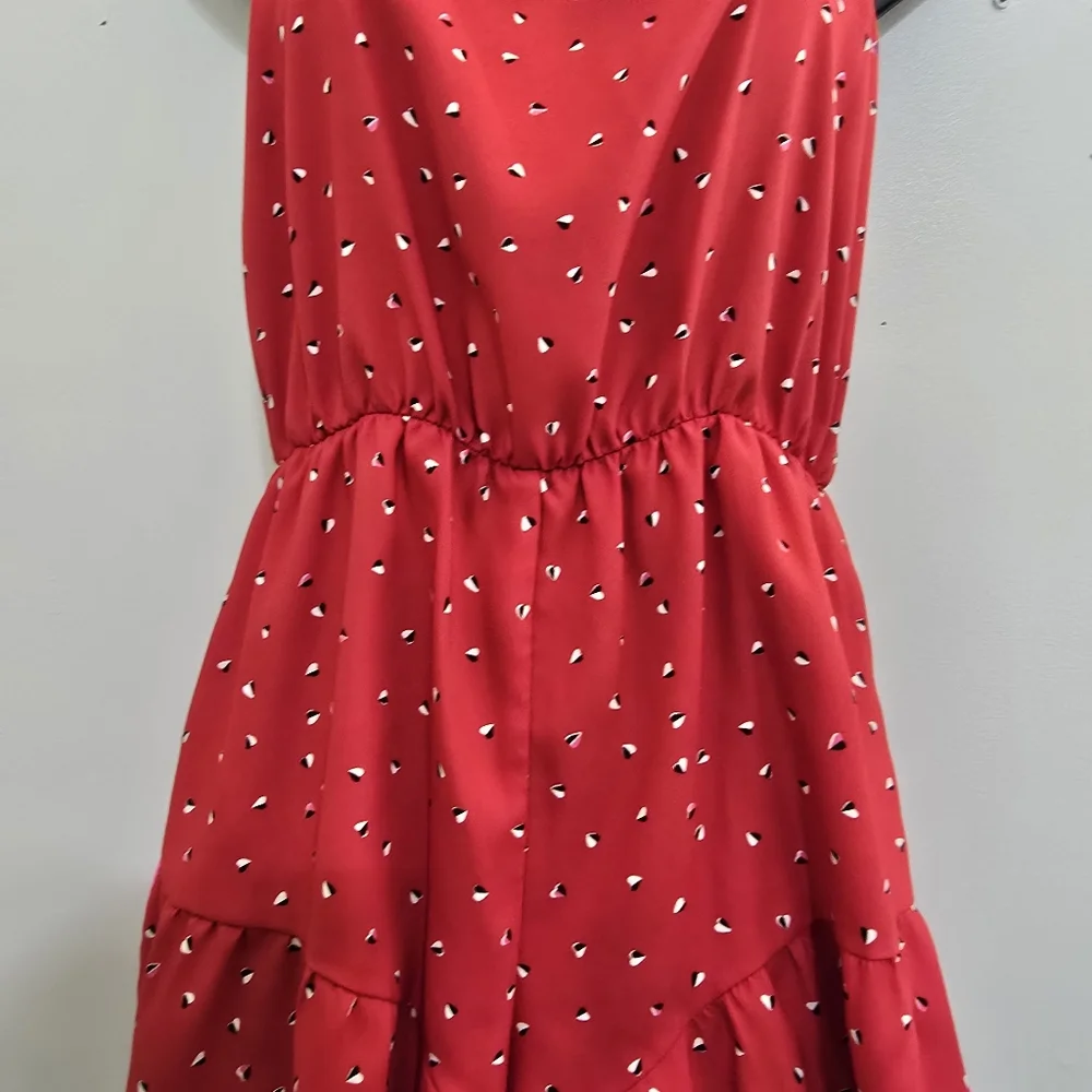 VICTORIA'S SECRET size Small Heart Print Sleep Lounge V Neck Romper Red - Picture 7 of 12